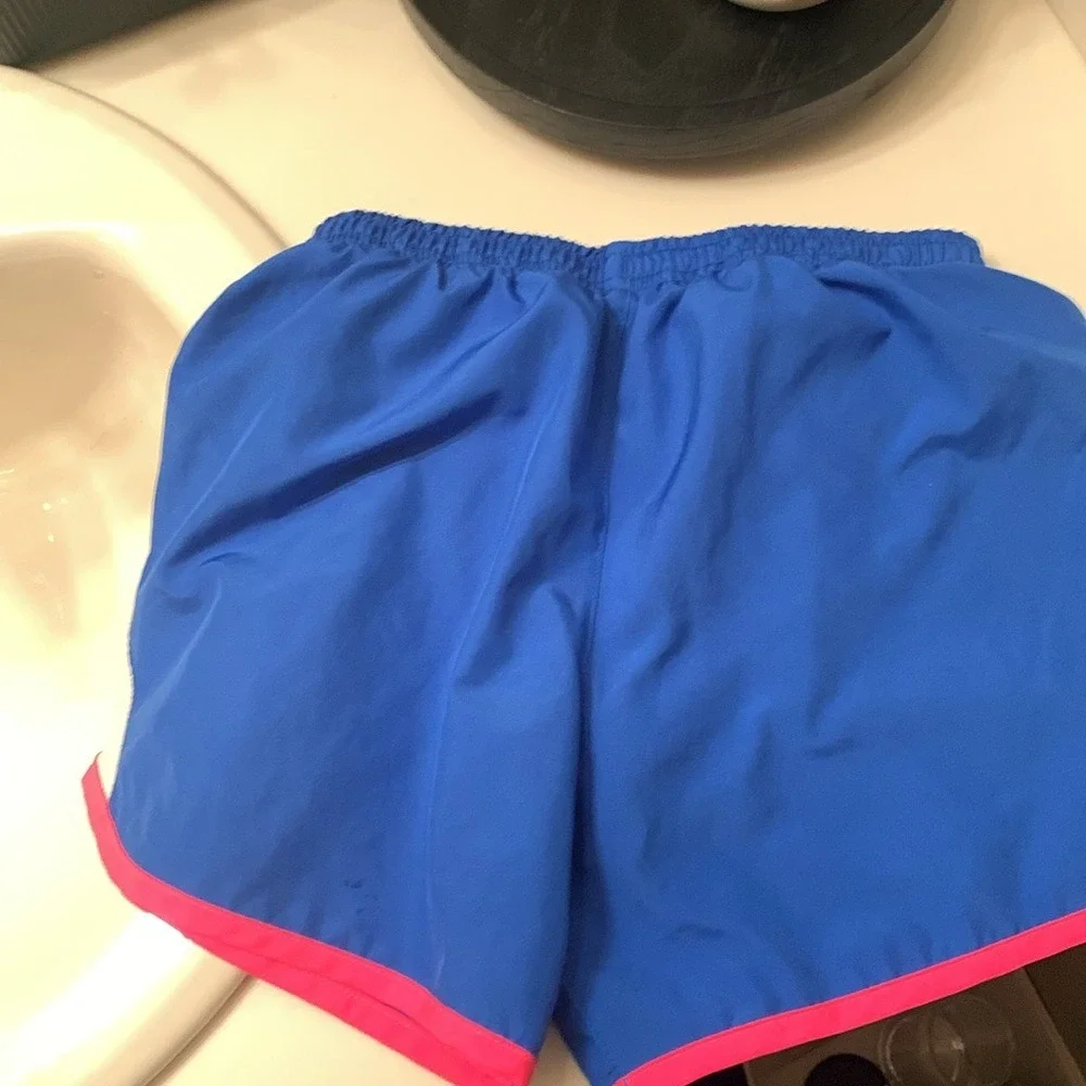Nike Kids Running‎ Shorts Blue Pink Mesh Trim Size Large